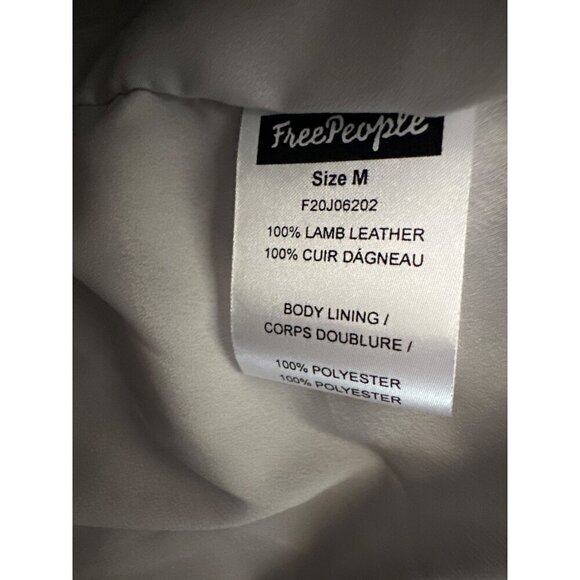 Free People We The Free I'll Be Around Soft Lamb Leather Jacket Size M Gray - Picture 4 of 5